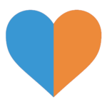 EZ Workforce heart in blue and orange